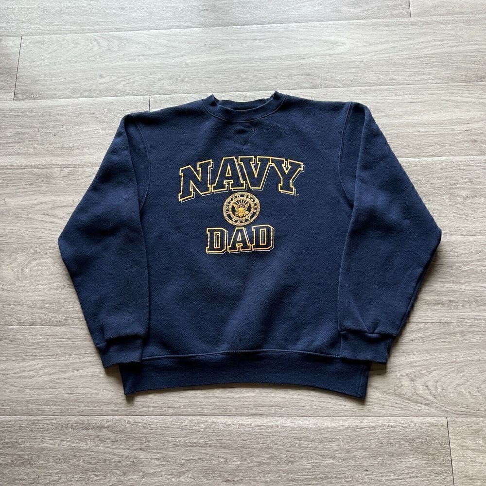 Vintage US Navy Sweatshirt Mens Medium Blue 90s